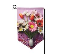 Bandiera da giardino di benvenuto per esterni di piccole dimensioni 31 x 45 cm doppia faccia resistente alle intemperie bandiera per casa fiori freschi bandiere verticali per fattoria all'aperto prato