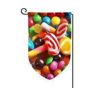 Bandiera da giardino di benvenuto per esterni di piccole dimensioni 31 x 45 cm doppia faccia resistente alle intemperie bandiera per casa colorata Candy bandiere verticali per fattoria all'aperto