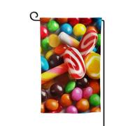 Bandiera da giardino di benvenuto per esterni di piccole dimensioni 31 x 45 cm doppia faccia resistente alle intemperie bandiera per casa colorata Candy bandiere verticali per fattoria all'aperto