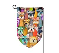 Bandiera da giardino di benvenuto per esterni di piccole dimensioni 31 x 45 cm doppia faccia resistente alle intemperie bandiera per casa olio carino Schnauzer cani bandiere verticali per fattoria