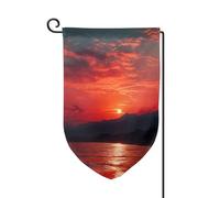 Bandiera da giardino di benvenuto per esterni di piccole dimensioni 31 x 45 cm doppia faccia resistente alle intemperie bandiera per casa tramonto rosso fuoco bandiere verticali per fattoria