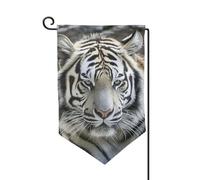 Bandiera da giardino di benvenuto per esterni di piccole dimensioni 31 x 45 cm doppia faccia resistente alle intemperie bandiera per casa tigre bianca e nera bandiere verticali per fattoria all'aperto