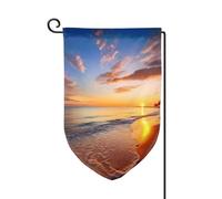 Bandiera da giardino di benvenuto per esterni di piccole dimensioni 31 x 45 cm doppia faccia resistente alle intemperie bandiera per casa alba tropicale sulla spiaggia bandiere verticali per fattoria
