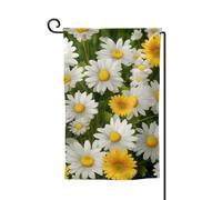 Bandiera da giardino di benvenuto per esterni di piccole dimensioni 31 x 45 cm doppia faccia resistente alle intemperie bandiera estiva floreale margherite fiori bandiere verticali per fattoria