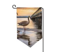 Bandiera da giardino di benvenuto per esterni di piccole dimensioni 31 x 45 cm doppia faccia resistente alle intemperie bandiera per casa oca selvatica vicino al ponte bandiere verticali per fattoria