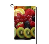 Bandiera da giardino di benvenuto per esterni di piccole dimensioni 31 x 45 cm doppia faccia resistente alle intemperie bandiera per casa frutta fresca bandiere verticali per fattoria all'aperto prato