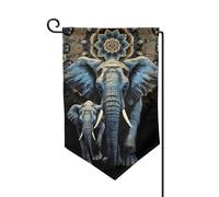 Bandiera da giardino di benvenuto per esterni di piccole dimensioni 31 x 45 cm doppia faccia resistente alle intemperie bandiera della casa due elefanti bandiere verticali per fattoria all'aperto