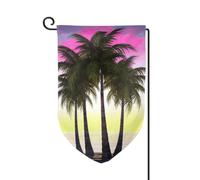 Bandiera da giardino di benvenuto per esterni di piccole dimensioni 31 x 45 cm doppia faccia resistente alle intemperie bandiera per casa palma tropicale bandiere verticali per fattoria all'aperto