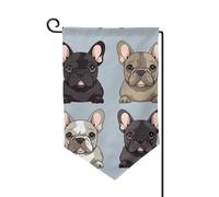 Bandiera da giardino di benvenuto per esterni di piccole dimensioni 31 x 45 cm doppia faccia resistente alle intemperie bandiera per casa bulldog francese bandiere verticali per fattoria all'aperto