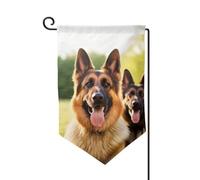 Bandiera da giardino di benvenuto per esterni di piccole dimensioni 31 x 45 cm doppia faccia resistente alle intemperie bandiera per casa felice pastore tedesco bandiere verticali per fattoria