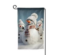 Bandiera da giardino di benvenuto per esterni di piccole dimensioni 31 x 45 cm doppia faccia resistente alle intemperie bandiera per casa felice pupazzo di neve bandiere verticali per fattoria