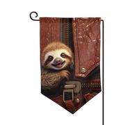 Bandiera da giardino di benvenuto per esterni di piccole dimensioni 31 x 45 cm doppia faccia resistente alle intemperie bandiera per casa bradipo su cerniera bandiere verticali per fattoria all'aperto