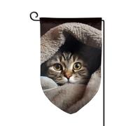 Bandiera da giardino di benvenuto per esterni di piccole dimensioni 31 x 45 cm doppia faccia resistente alle intemperie bandiera per casa gatto sotto coperta bandiere verticali per fattoria all'aperto