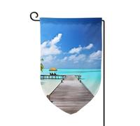 Bandiera da giardino di benvenuto per esterni di piccole dimensioni 31 x 45 cm doppia faccia resistente alle intemperie bandiera per casa Maldive vacanze bandiere verticali per fattoria all'aperto