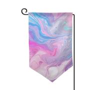 Bandiera da giardino di benvenuto per esterni di piccole dimensioni 31 x 45 cm doppia faccia resistente alle intemperie bandiera per casa marmo blu pastello viola bandiere verticali per fattoria