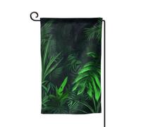 Bandiera da giardino di benvenuto per esterni di piccole dimensioni 31 x 45 cm doppia faccia resistente alle intemperie bandiera per casa verde tropicale giungla pianta bandiere verticali per fattoria
