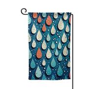Bandiera da giardino di benvenuto per esterni di piccole dimensioni 31 x 45 cm doppia faccia resistente alle intemperie bandiera per casa gocce d'acqua puntini bandiere verticali per fattoria