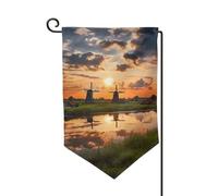 Bandiera da giardino di benvenuto per esterni di piccole dimensioni 31 x 45 cm doppia faccia resistente alle intemperie bandiera della casa vista dei Paesi Bassi bandiere verticali per fattoria