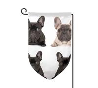 Bandiera da giardino di benvenuto per esterni di piccole dimensioni 31 x 45 cm doppia faccia resistente alle intemperie bandiera per casa bulldog francese bandiere verticali per fattoria all'aperto