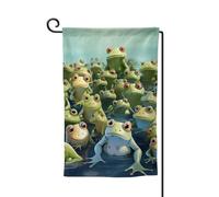 Bandiera da giardino di benvenuto per esterni di piccole dimensioni 31 x 45 cm doppia faccia resistente alle intemperie bandiera per casa molte rane bandiere verticali per fattoria all'aperto prato