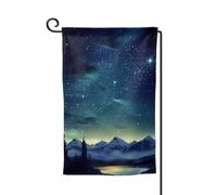 Bandiera da giardino di benvenuto per esterni di piccole dimensioni 31 x 45 cm doppia faccia resistente alle intemperie bandiera per casa celeste cielo notturno bandiere verticali per fattoria