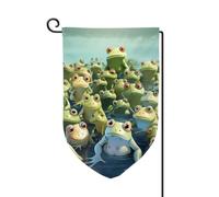 Bandiera da giardino di benvenuto per esterni di piccole dimensioni 31 x 45 cm doppia faccia resistente alle intemperie bandiera per casa molte rane bandiere verticali per fattoria all'aperto prato