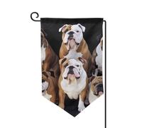 Bandiera da giardino di benvenuto per esterni di piccole dimensioni 31 x 45 cm doppia faccia resistente alle intemperie bandiera per casa Bulldog inglesi bandiere verticali per fattoria all'aperto