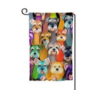Bandiera da giardino di benvenuto per esterni di piccole dimensioni 31 x 45 cm doppia faccia resistente alle intemperie bandiera per casa olio carino Schnauzer cani bandiere verticali per fattoria
