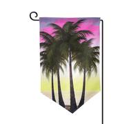 Bandiera da giardino di benvenuto per esterni di piccole dimensioni 31 x 45 cm doppia faccia resistente alle intemperie bandiera per casa palma tropicale bandiere verticali per fattoria all'aperto