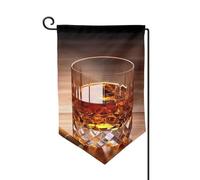 Bandiera da giardino di benvenuto per esterni di piccole dimensioni 31 x 45 cm doppia faccia resistente alle intemperie bandiera per casa liquore marrone in tazza bandiere verticali per fattoria