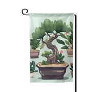 Bandiera da giardino di benvenuto per esterni di piccole dimensioni 31 x 45 cm doppia faccia resistente alle intemperie bandiera per casa bonsai piante bandiere verticali per fattoria all'aperto prato