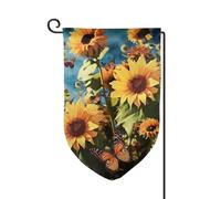 Bandiera da giardino di benvenuto per esterni di piccole dimensioni 31 x 45 cm doppia faccia resistente alle intemperie bandiera per casa girasoli e farfalle bandiere verticali per fattoria all'aperto