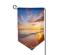 Bandiera da giardino di benvenuto per esterni di piccole dimensioni 31 x 45 cm doppia faccia resistente alle intemperie bandiera per casa alba tropicale sulla spiaggia bandiere verticali per fattoria