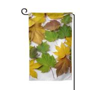 Bandiera da giardino di benvenuto per esterni di piccole dimensioni 31 x 45 cm doppia faccia resistente alle intemperie bandiera della casa foglie bandiere verticali per fattoria all'aperto prato