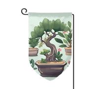 Bandiera da giardino di benvenuto per esterni di piccole dimensioni 31 x 45 cm doppia faccia resistente alle intemperie bandiera per casa bonsai piante bandiere verticali per fattoria all'aperto prato