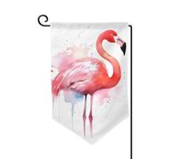 Bandiera da giardino di benvenuto per esterni di piccole dimensioni 31 x 45 cm doppia faccia resistente alle intemperie bandiera della casa fenicottero acquerello bandiere verticali per fattoria