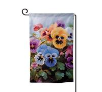 Bandiera da giardino di benvenuto per esterni di piccole dimensioni 31 x 45 cm doppia faccia resistente alle intemperie bandiera della casa fiori del pensiero bandiere verticali per fattoria