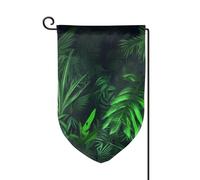 Bandiera da giardino di benvenuto per esterni di piccole dimensioni 31 x 45 cm doppia faccia resistente alle intemperie bandiera per casa verde tropicale giungla pianta bandiere verticali per fattoria