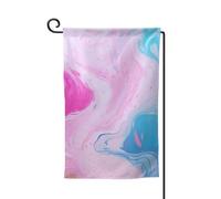 Bandiera da giardino di benvenuto per esterni di piccole dimensioni 31 x 45 cm doppia faccia resistente alle intemperie bandiera per casa marmo blu pastello viola bandiere verticali per fattoria