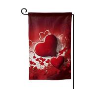 Bandiera da giardino di benvenuto per esterni di piccole dimensioni 31 x 45 cm doppia faccia resistente alle intemperie bandiera per casa San Valentino bandiere verticali per fattoria all'aperto prato