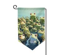 Bandiera da giardino di benvenuto per esterni di piccole dimensioni 31 x 45 cm doppia faccia resistente alle intemperie bandiera per casa molte rane bandiere verticali per fattoria all'aperto prato