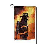 Bandiera da giardino di benvenuto per esterni di piccole dimensioni 31 x 45 cm doppia faccia resistente alle intemperie bandiera per casa pompiere fiamma bandiere verticali per fattoria all'aperto