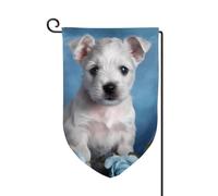 Bandiera da giardino di benvenuto per esterni di piccole dimensioni 31 x 45 cm doppia faccia resistente alle intemperie bandiera per casa cucciolo rosa blu bandiere verticali per fattoria all'aperto