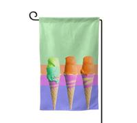 Bandiera da giardino di benvenuto per esterni di piccole dimensioni 31 x 45 cm doppia faccia resistente alle intemperie bandiera per casa gelato arcobaleno gradiente bandiere verticali per fattoria
