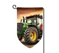 Bandiera da giardino di benvenuto per esterni di piccole dimensioni 31 x 45 cm doppia faccia resistente alle intemperie bandiera per casa tema trattore bandiere verticali per fattoria all'aperto prato