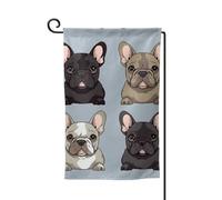 Bandiera da giardino di benvenuto per esterni di piccole dimensioni 31 x 45 cm doppia faccia resistente alle intemperie bandiera per casa bulldog francese bandiere verticali per fattoria all'aperto