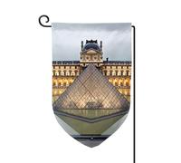 Bandiera da giardino di benvenuto per esterni di piccole dimensioni 31 x 45 cm doppia faccia resistente alle intemperie bandiera per casa museo del Louvre a Parigi bandiere verticali per fattoria