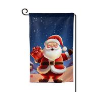 Bandiera da giardino di benvenuto per esterni di piccole dimensioni 31 x 45 cm doppia faccia resistente alle intemperie bandiera per casa Natale Babbo Natale bandiere verticali per fattoria all'aperto
