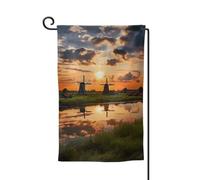 Bandiera da giardino di benvenuto per esterni di piccole dimensioni 31 x 45 cm doppia faccia resistente alle intemperie bandiera della casa vista dei Paesi Bassi bandiere verticali per fattoria