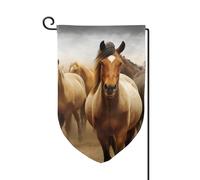 Bandiera da giardino di benvenuto per esterni di piccole dimensioni 31 x 45 cm doppia faccia resistente alle intemperie bandiera per casa molti cavalli bandiere verticali per fattoria all'aperto prato